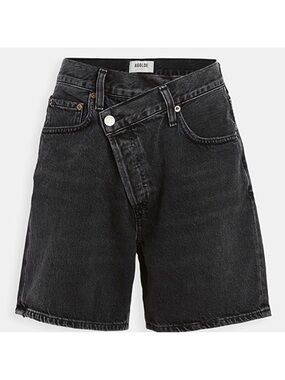 Agolde Black Denim High-Rise Shorts